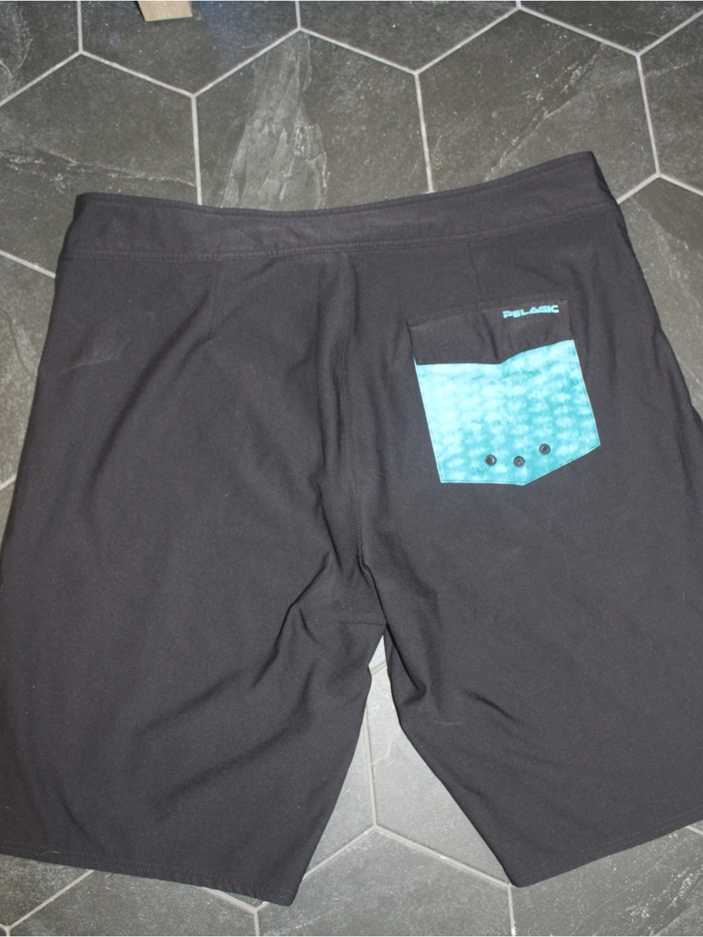Pelagic Argonaut Boardshorts Men's Size 38 Black Aqua Fishing Swim Trunks - Picture 7 of 12